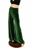 Green Velvet Wide Leg Pants - 5