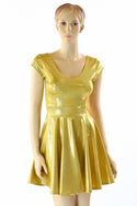 Gold Sparkly Jewel Skater Dress - 1