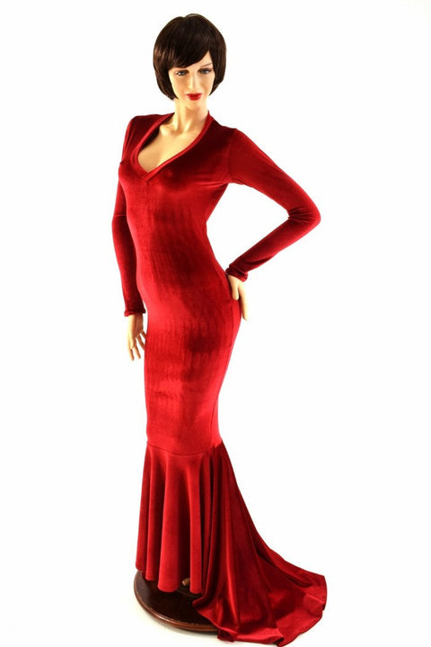Red Velvet Gown - Coquetry Clothing