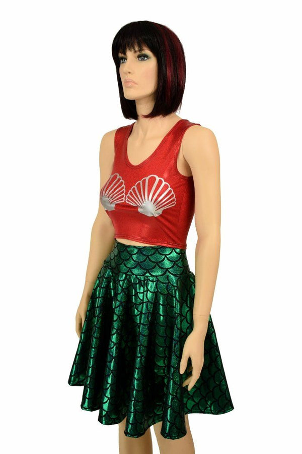 Red Seashell Crop Top - 6