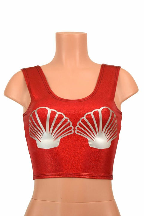Red Seashell Crop Top - Coquetry Clothing