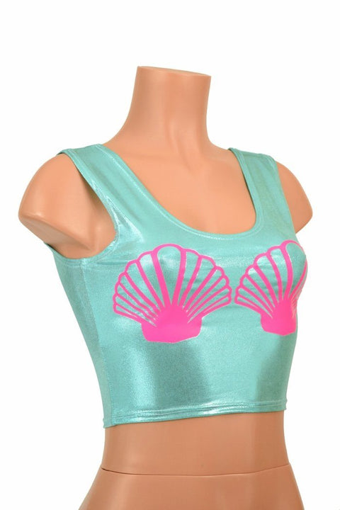 Seafoam Seashell Crop Top - Coquetry Clothing