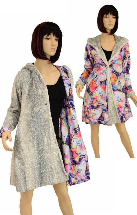 Reversible Minky A Line Coat - Coquetry Clothing