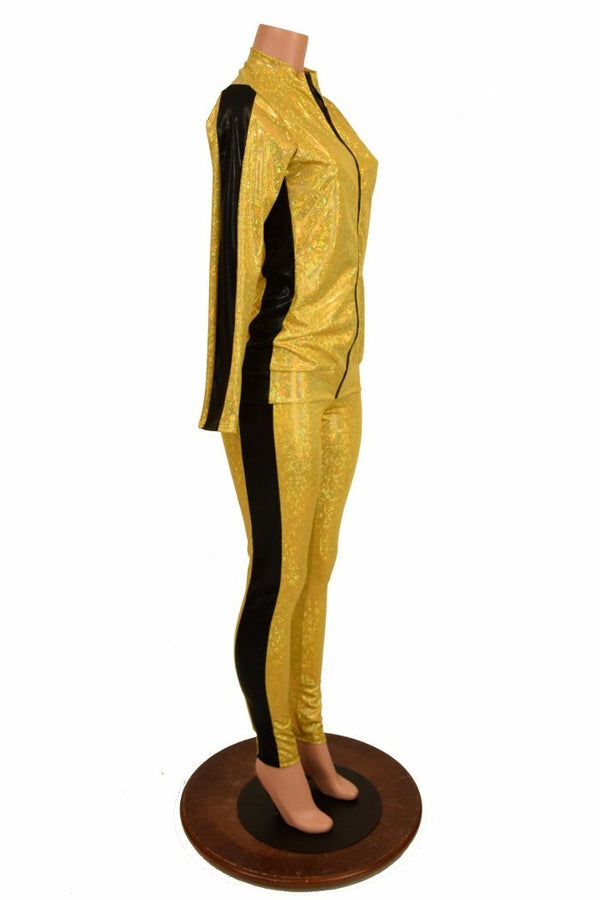 Gold and Black Side Paneled Set (Leggings & Top) - 8