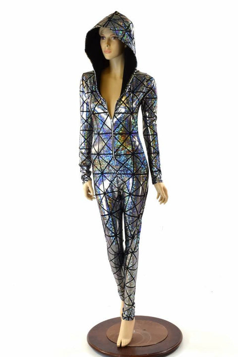 Cracked Tiles Zipper Catsuit - Coquetry Clothing