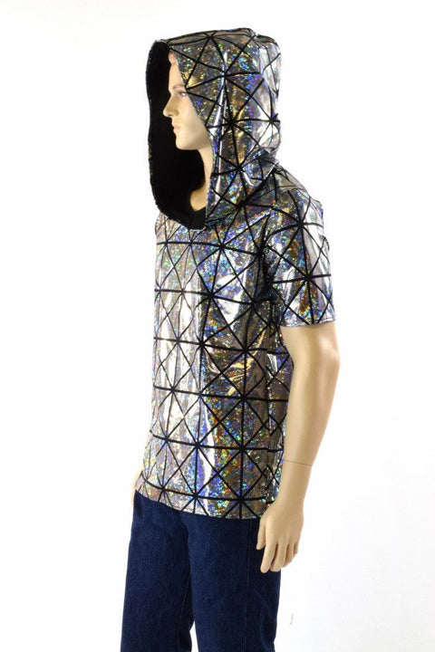 Mens Black & Silver Hoodie - Coquetry Clothing
