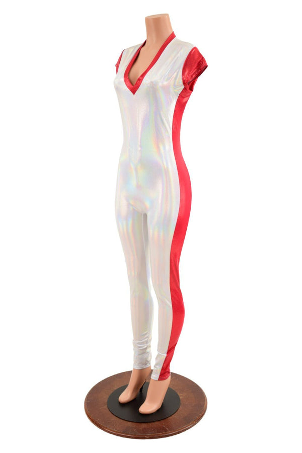 Flashbulb Holographic Side Panel Catsuit - 4