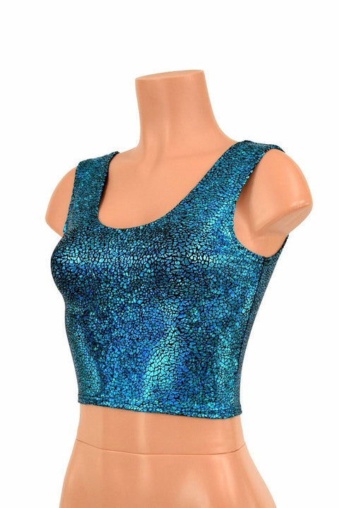 Turquoise Holographic Crop - Coquetry Clothing