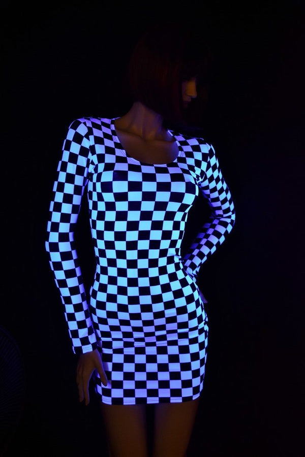 Checkered Long Sleeve Dress - 6