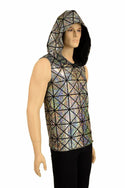 Mens Silver Holographic Hoodie - 2