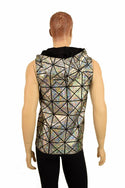 Mens Silver Holographic Hoodie - 4