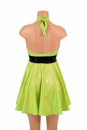 Lime Holo Halter Skater Dress - 4