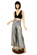 Silver Holo Wide Leg Pants - 6