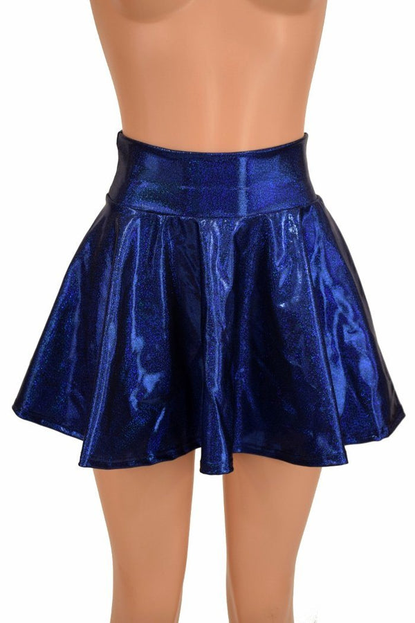 Blue Sparkly Jewel Mini Rave Skirt - 1