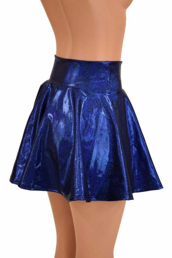 Blue Sparkly Jewel Mini Rave Skirt - 3