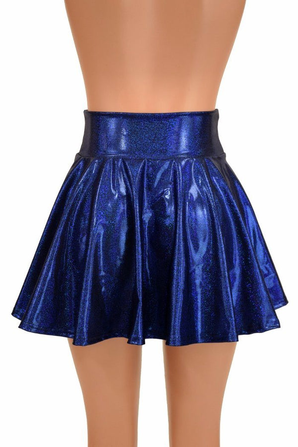 Blue Sparkly Jewel Mini Rave Skirt - 4