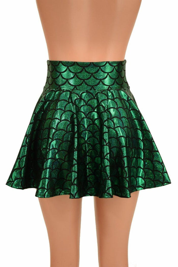 Green Mermaid Mini Rave Skirt - 4