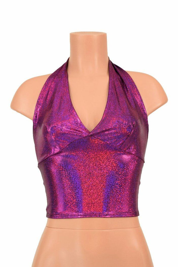 Fuchsia Darted Tie Back "Midi" Halter - 2