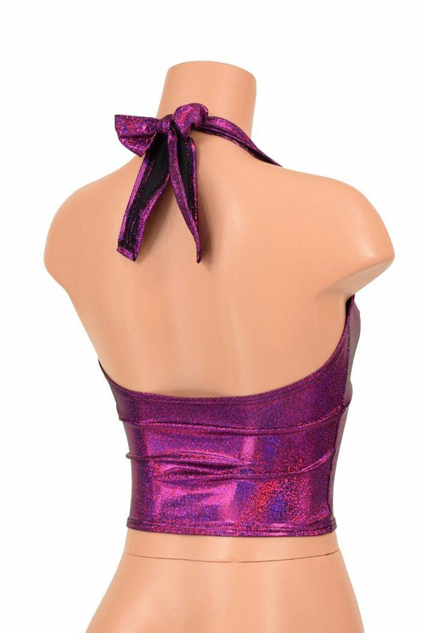 Fuchsia Darted Tie Back "Midi" Halter - 4