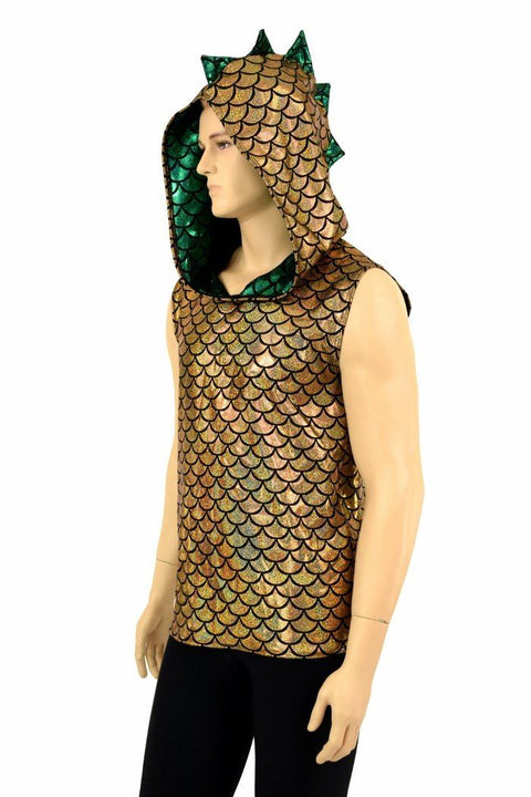 Mens Green & Gold Dragon Hoodie - Coquetry Clothing