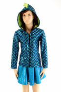 Childrens Turquoise & Lime Dragon Hoodie - 1