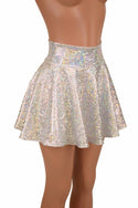 Silver on White Shattered Glass Rave Skirt - 1