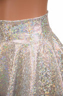 Silver on White Shattered Glass Rave Skirt - 6