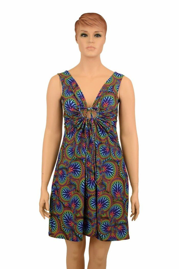 Radioactive A-line Drawstring Keyhole Dress - 1