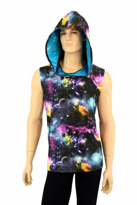Mens Sleeveless Galaxy Hoodie - Coquetry Clothing