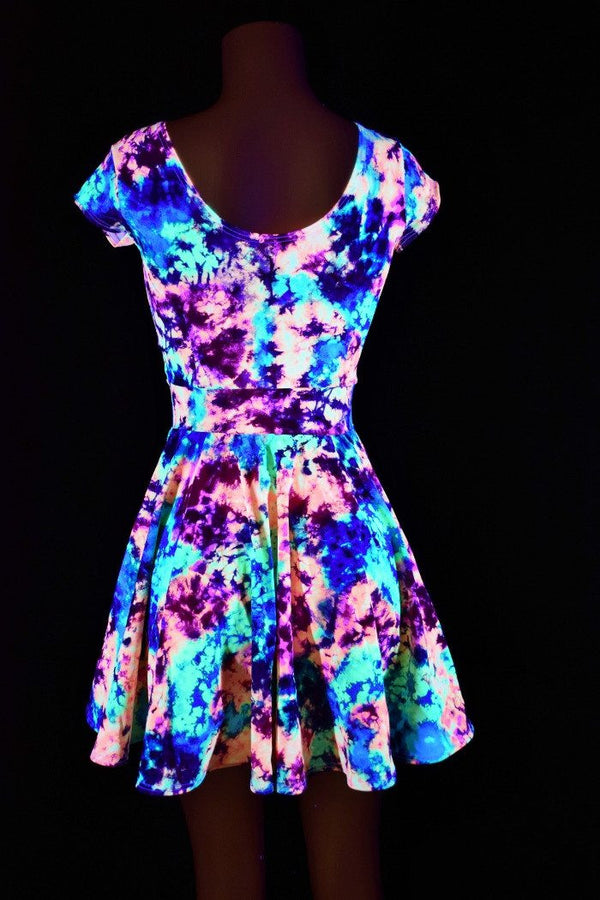 Acid Splash UV Glow Skater Dress - 6