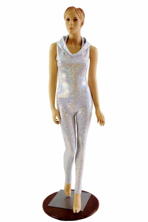 Silvery White Hooded Catsuit - 5