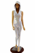 Silvery White Hooded Catsuit - 1