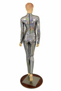 Silver Holographic Short Collar Catsuit - 4