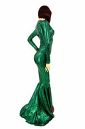 Green Kaleidoscope Puddle Train Gown - 3