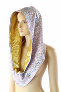 Gold & Pink Scale Reversible Infinity Festival Hood - 1