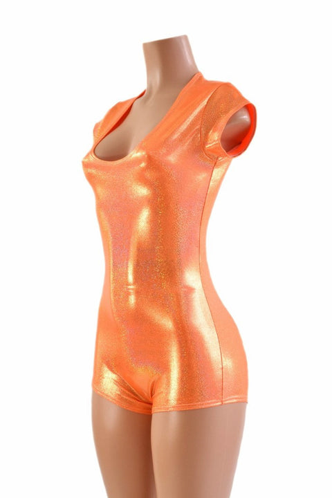 Orange Sparkly Jewel Romper - Coquetry Clothing