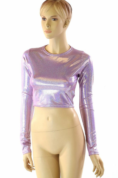 Lilac Crew Neck Crop Top - Coquetry Clothing
