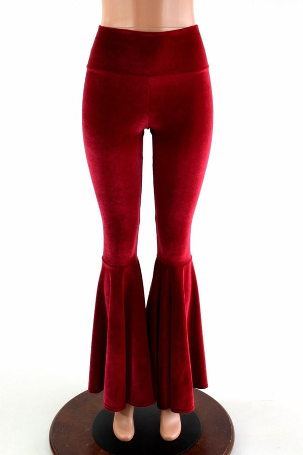 red velvet flare pants vintage BODY by victoria - Depop