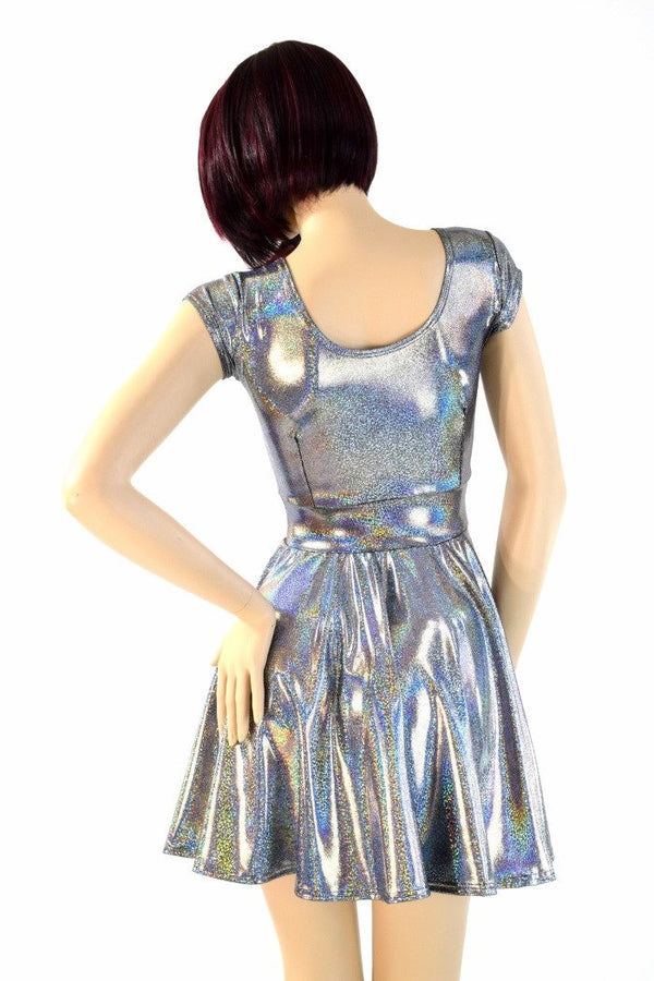 Silver Holographic Skater Dress - 4