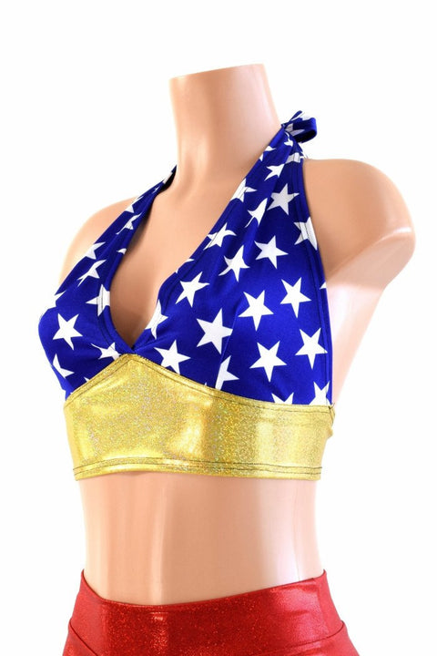 Wonder Woman Inspired Darted Tie Back Halter - Coquetry Clothing