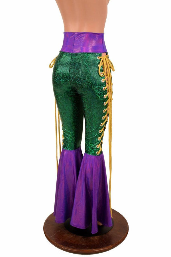 Mardi Gras Lace Up Bell Bottom Flares - 8