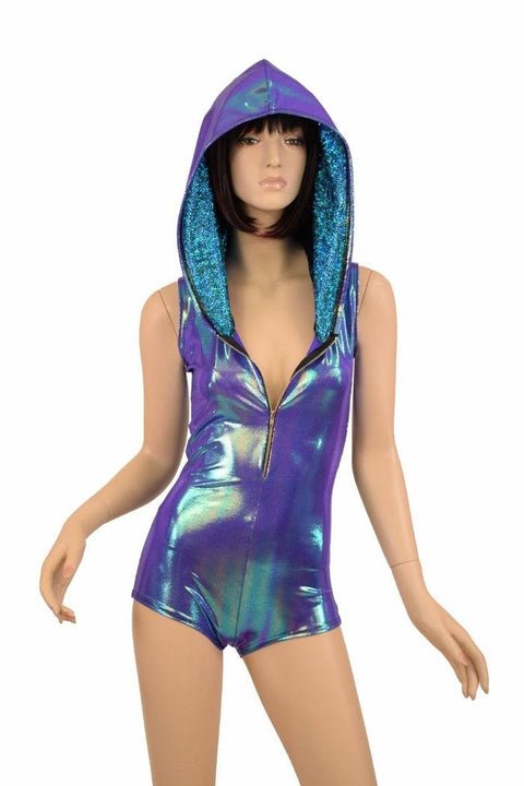 Moonstone Zippered Hoodie Romper - Coquetry Clothing
