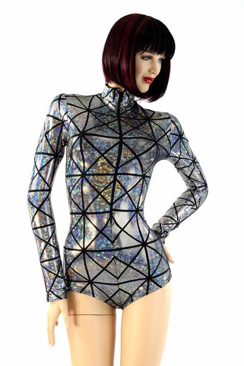 Cracked Tile "Stella" Zipper Romper - Coquetry Clothing