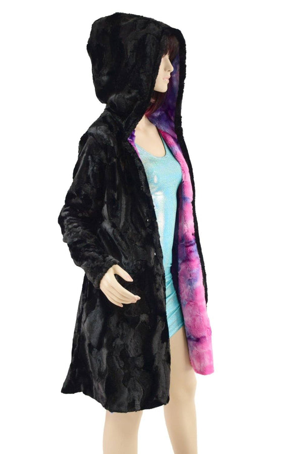 Reversible Double Minky A Line Coat - 5