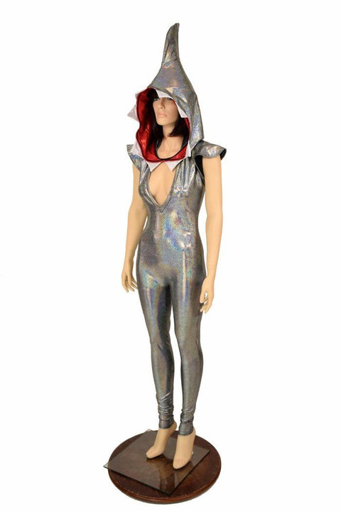 Silver Holo Shark Costume - Coquetry Clothing