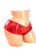 Red Sparkly Holographic Cheeky Shorts - 2