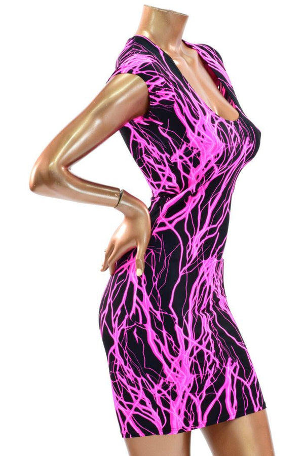 Pink Lightning Cap Sleeve Dress - 2