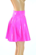 Neon Pink Sparkly Jewel Skater Skirt - 4