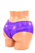 Purple Holographic Cheeky booty Shorts - 2