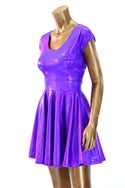 Purple Holographic Skater Dress - 5